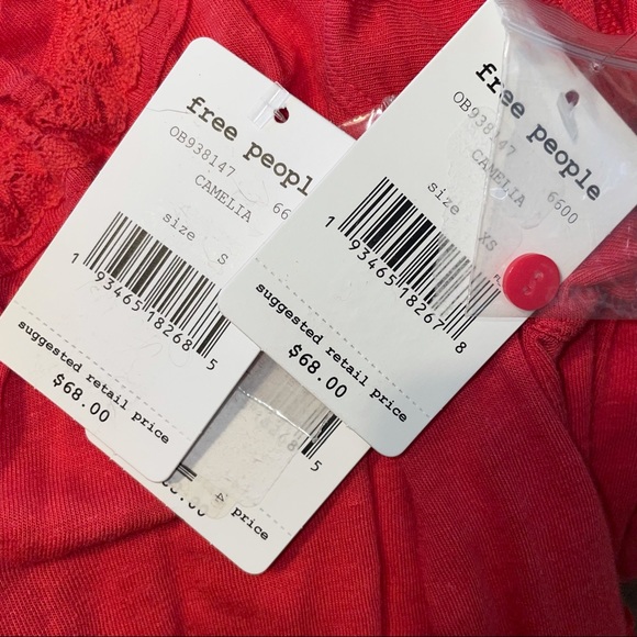 Free People Ruffled Red Henley Blouse - Picture 9 of 9